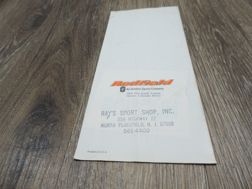 Redfield How to Select a Scope Pamphlet