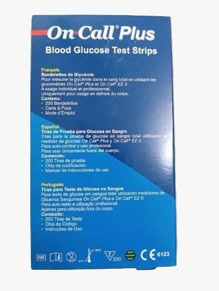 On Plus Blood Glucose Test Strips 200 Strips by
