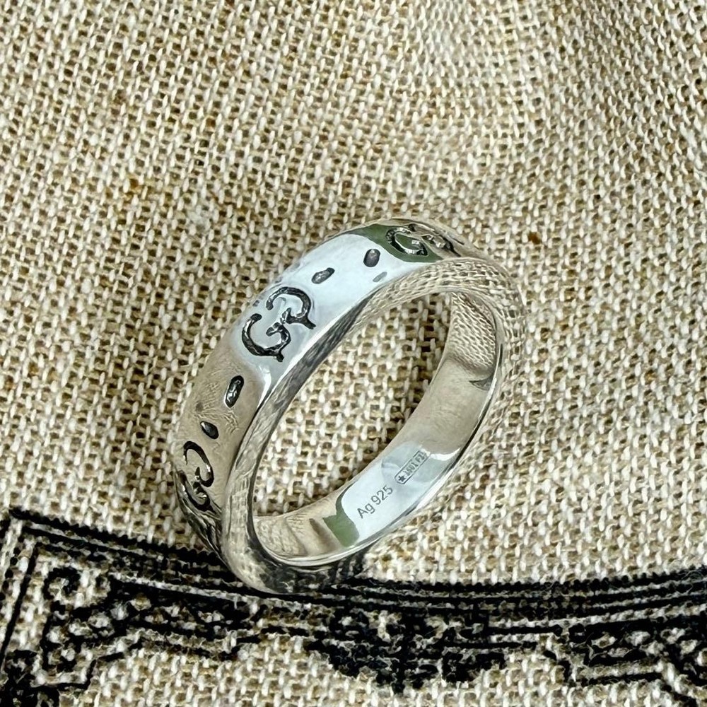Newly Polished GUCCI Ghost Ring, Size 9, Narrow Type.
