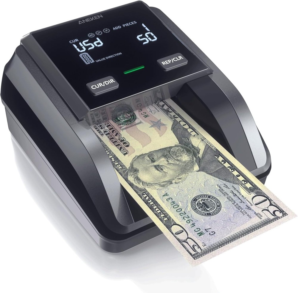 Aneken AL-139 Counterfeit Bill Detector: 2.8" Display, Value Counting, Multi-Dir