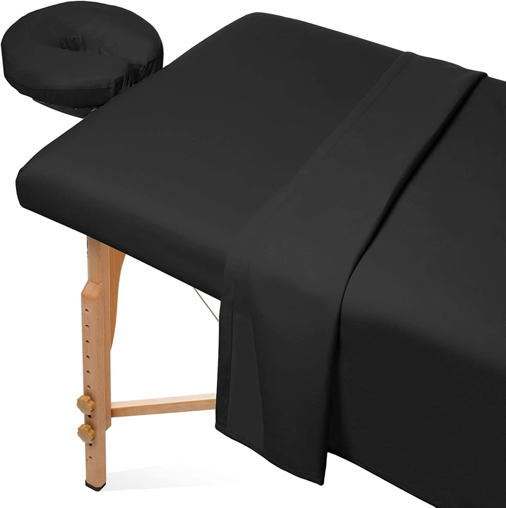 3-Piece Microfiber Massage Table Sheet Set - Premium Facial Bed Cover - Includes