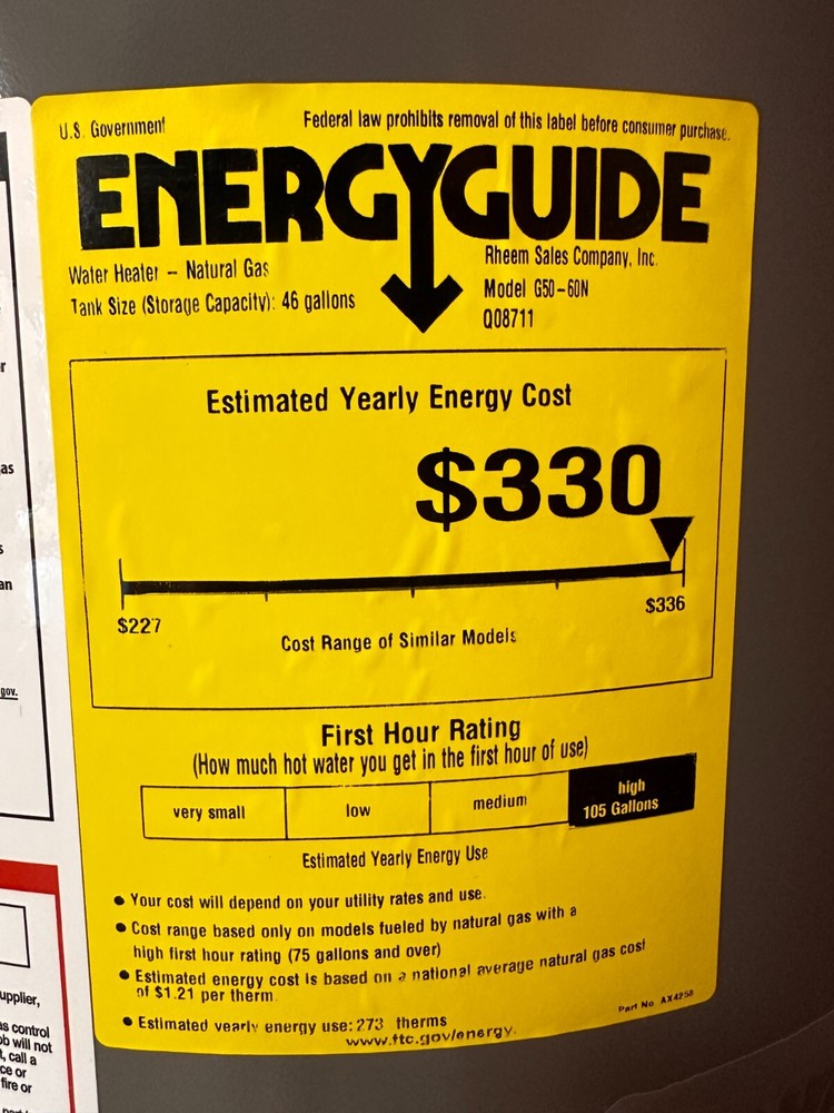 Medium Duty 50 Gal. G50-60N Low NOx Commercial Natural Gas Water Heater