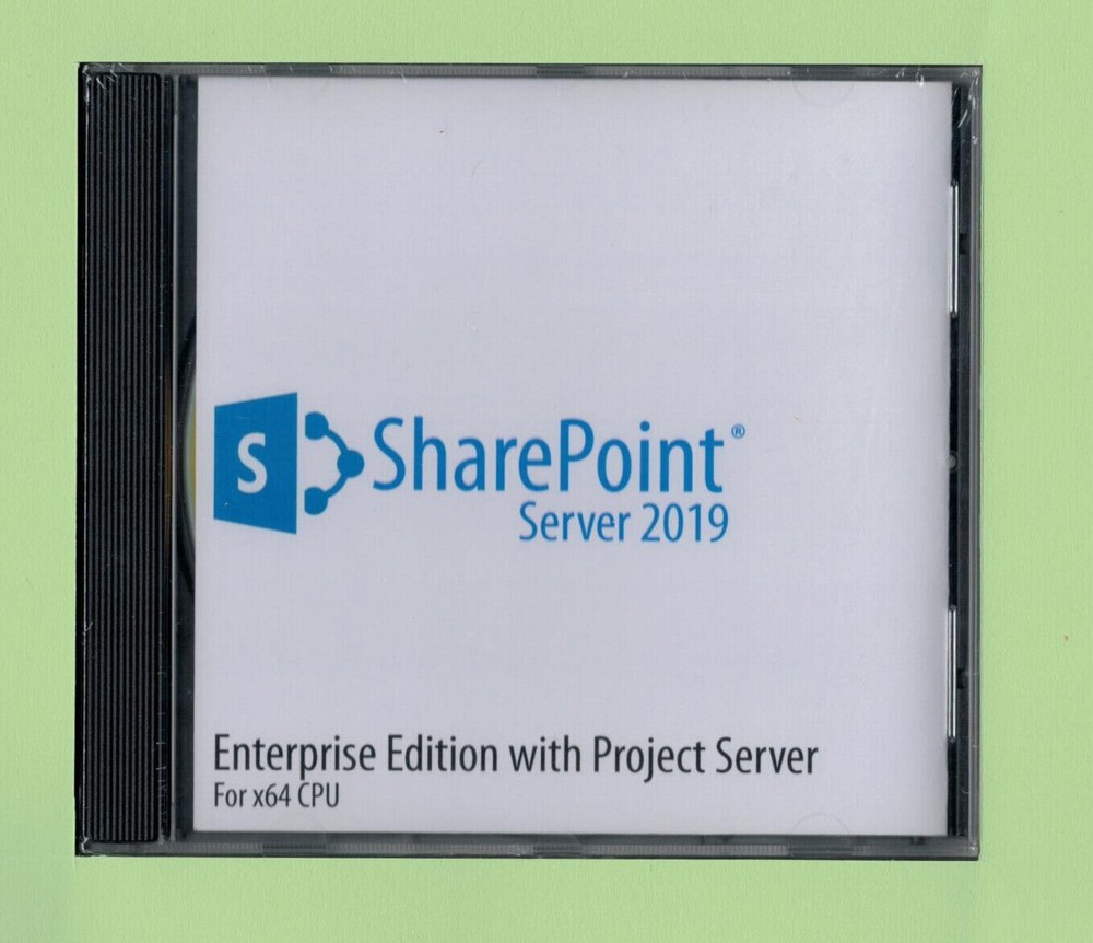 SharePoint Server 2019 Enterprise Edition 64 Bit w Project Server and Unl. CALs.