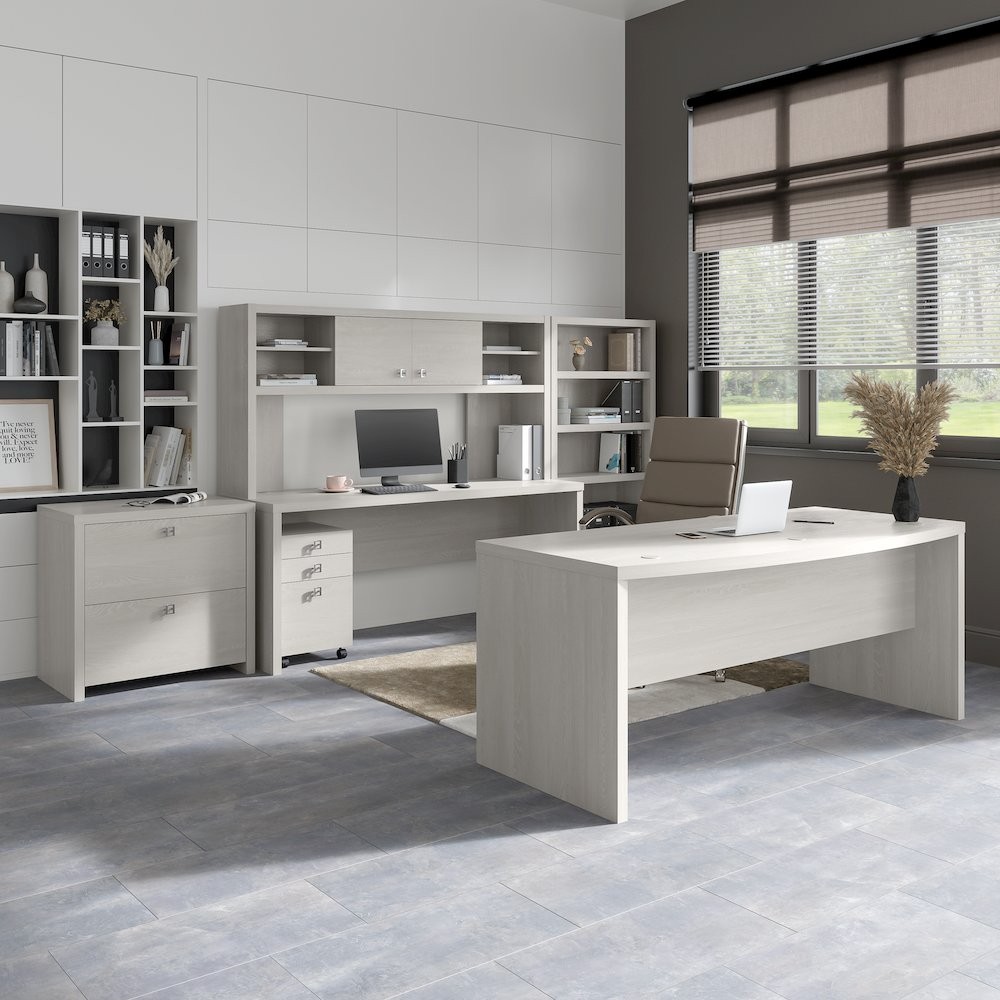 Echo L Shaped Desk with Mobile File Cabinet