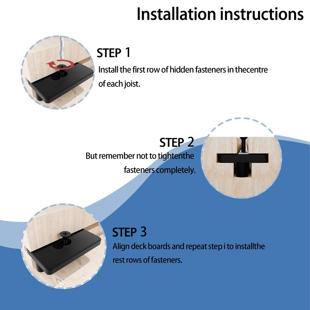 200pcs Hidden Fasteners Clips for Deck Universal Nylon Composite Decking Fast...