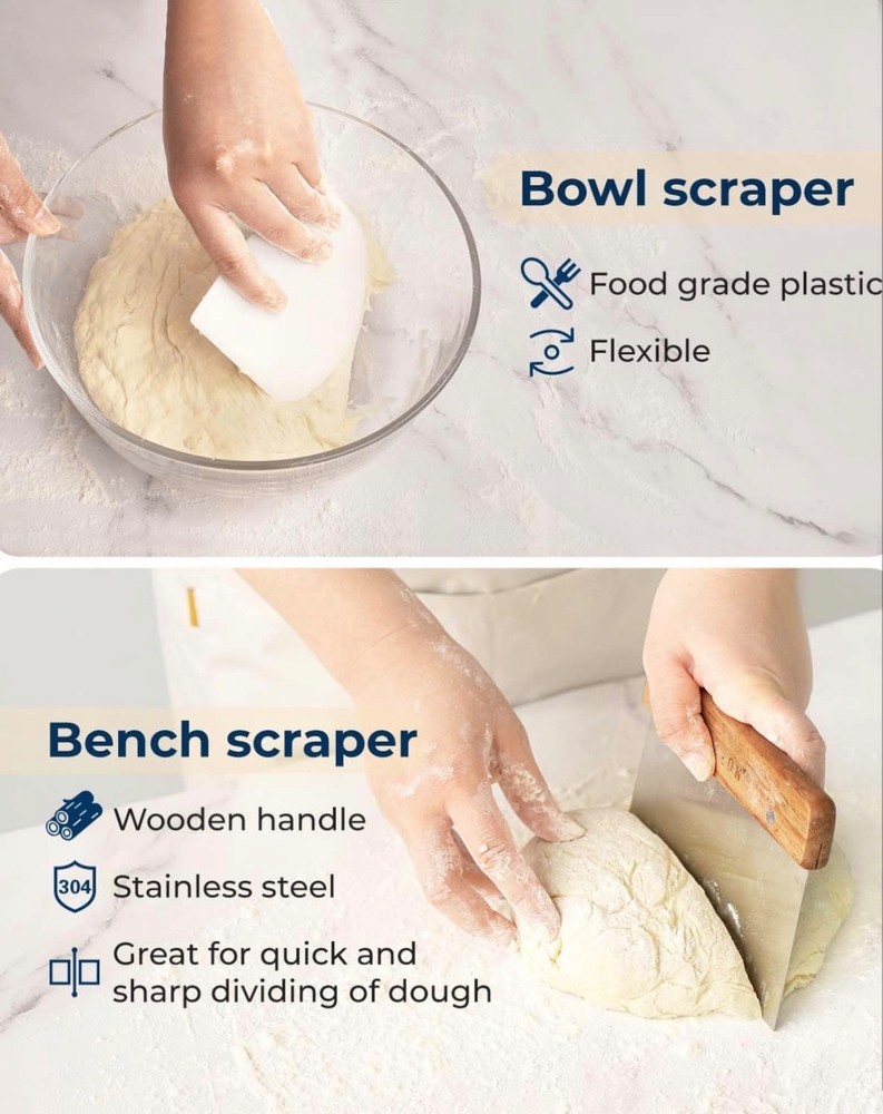 Sourdough Starter Kit Bread Proofing Basket Banneton Baking Tools Set