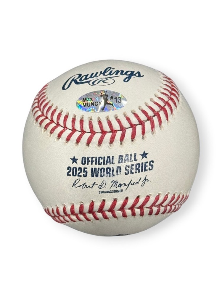 Max Muncy Signed Autographed 2025 WS Baseball Dodgers MM Holo JSA