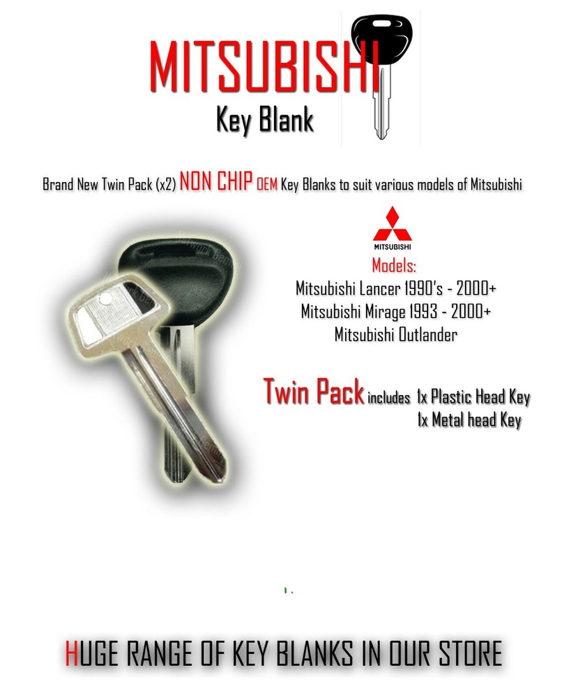MITSUBISHI TWIN KEY BLANK SET - x 2 Key Blanks