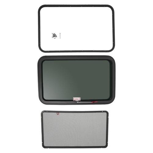 RV Window Push Out Glass Camper Exit Window Rectangular Venting Window 38-42mm