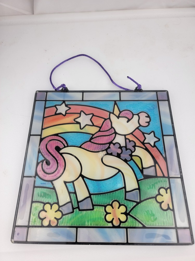 Suncatcher Unicorn Rainbow Flower Star Home Decor Plastic Panel