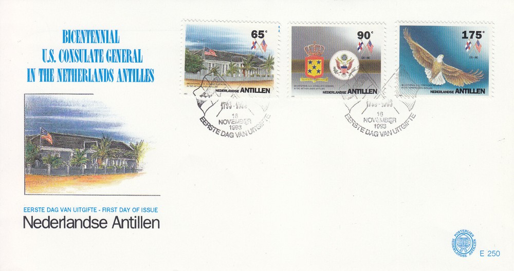 Netherlands - Dutch Antilles FDC Issue 1993 (250) History - Bird