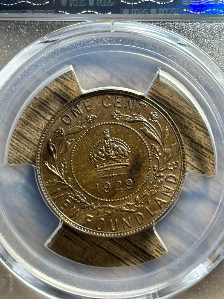 Newfoundland Large Cent 1929 PCGS Graded MS63 Brown