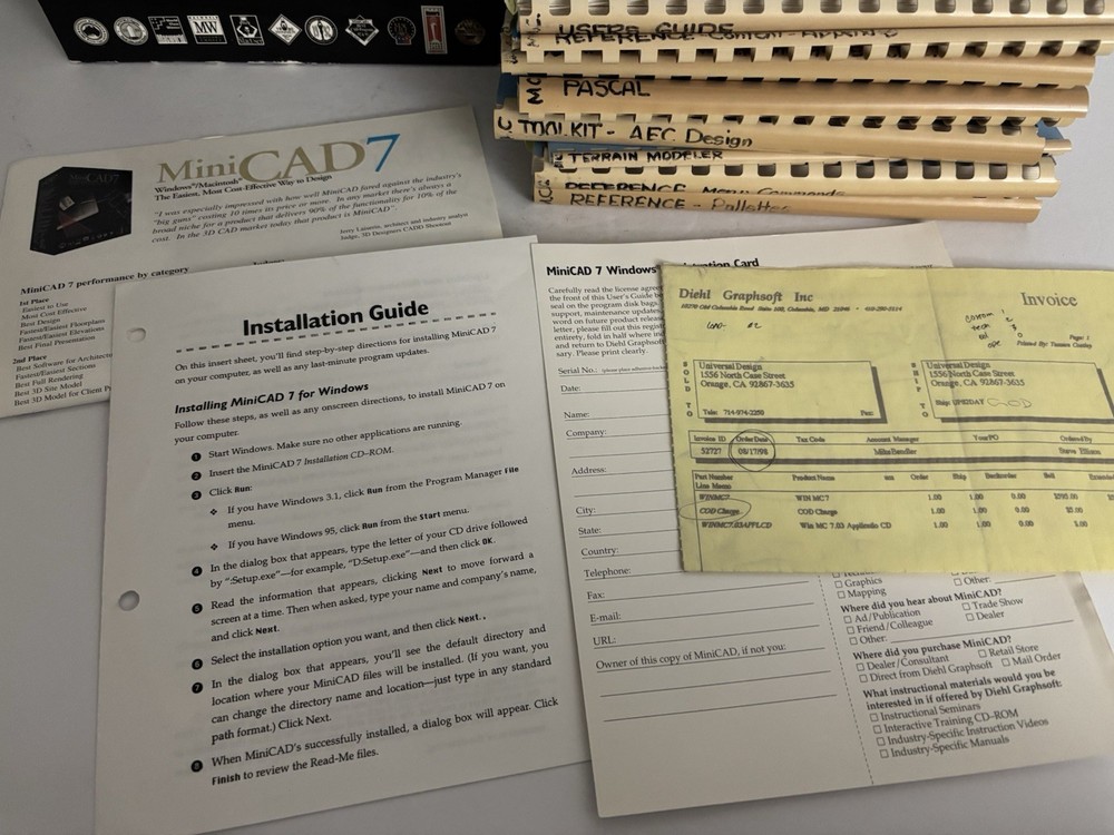 Vintage MiniCAD 7 Diehl Software For Windows