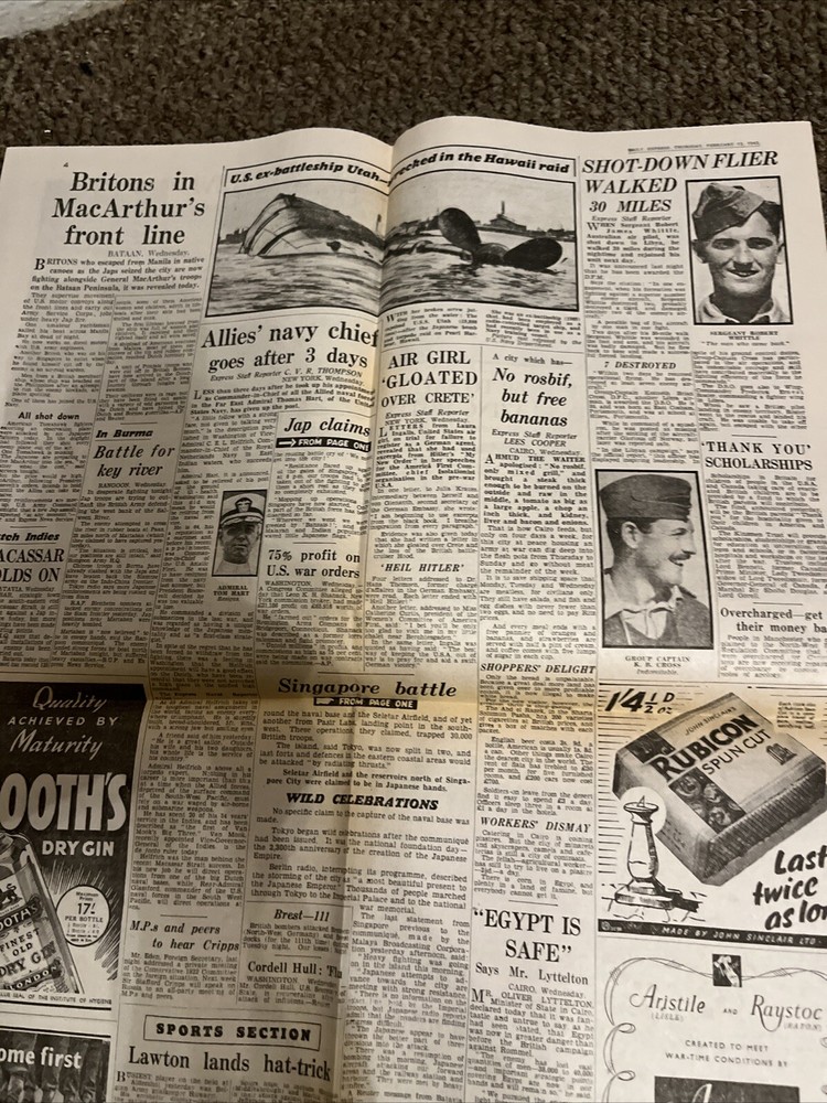 WW2 -DAILY EXPRESS -February 12,,,1942