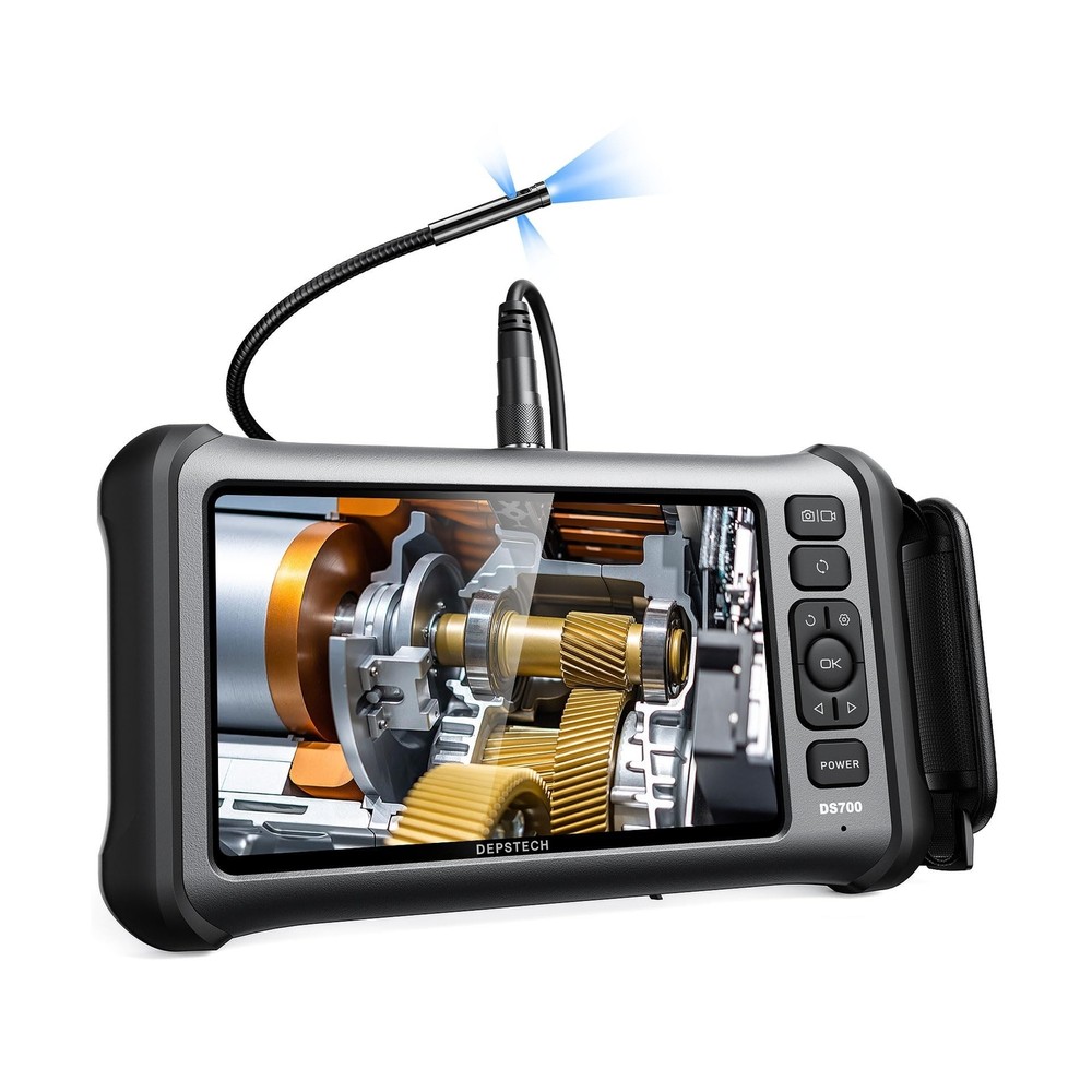 DEPSTECH 7'' IPS Screen Borescope, Triple Lens Endoscope Camera with Light, S...
