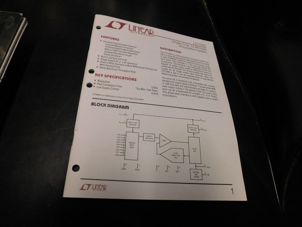 Electronics Specification Guide Application Linear Technology LT1290 12 Bit