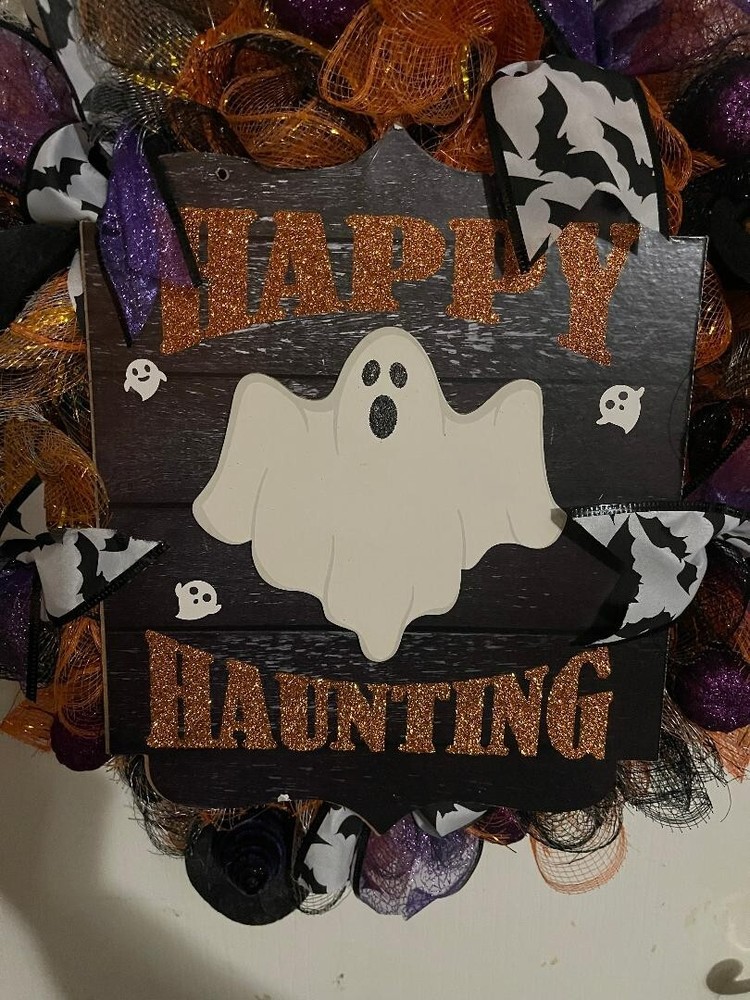 Handmade Wreath - Happy Haunting/Halloween