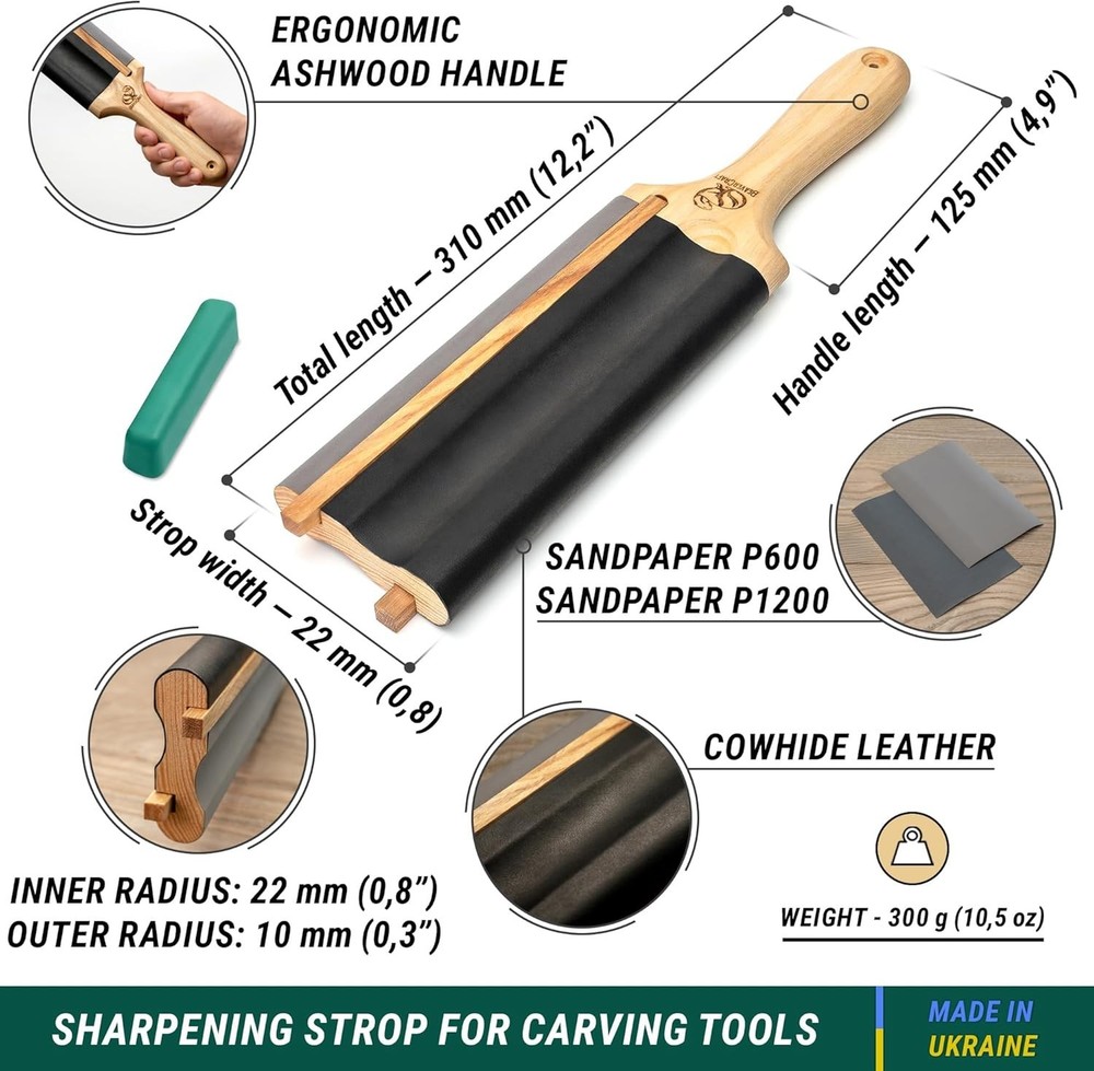 Beavercraft Paddle Strop, FOR Hook knives & gouges