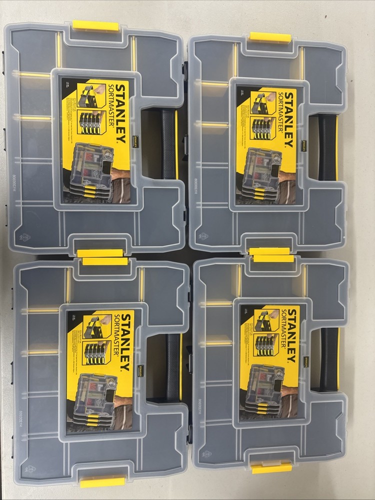 Stanley STST14022 SortMaster Junior Organizer 14 Compartment Storage Box 4 Pack