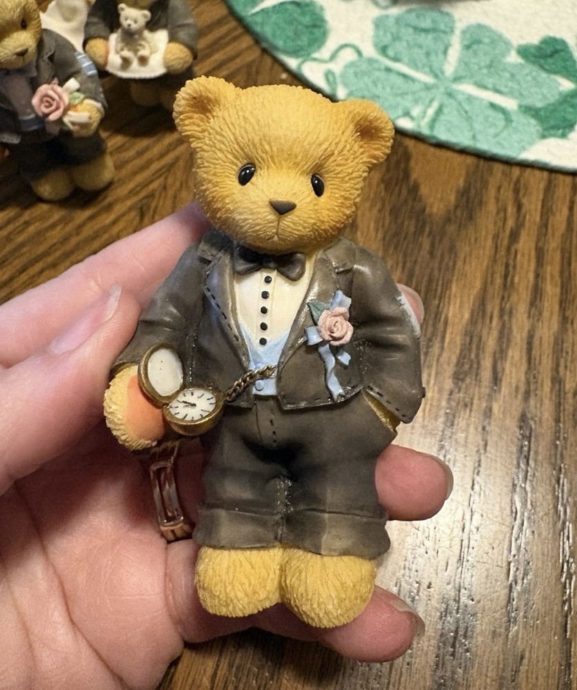 Cherished Teddies Complete Wedding Set With Boxes.