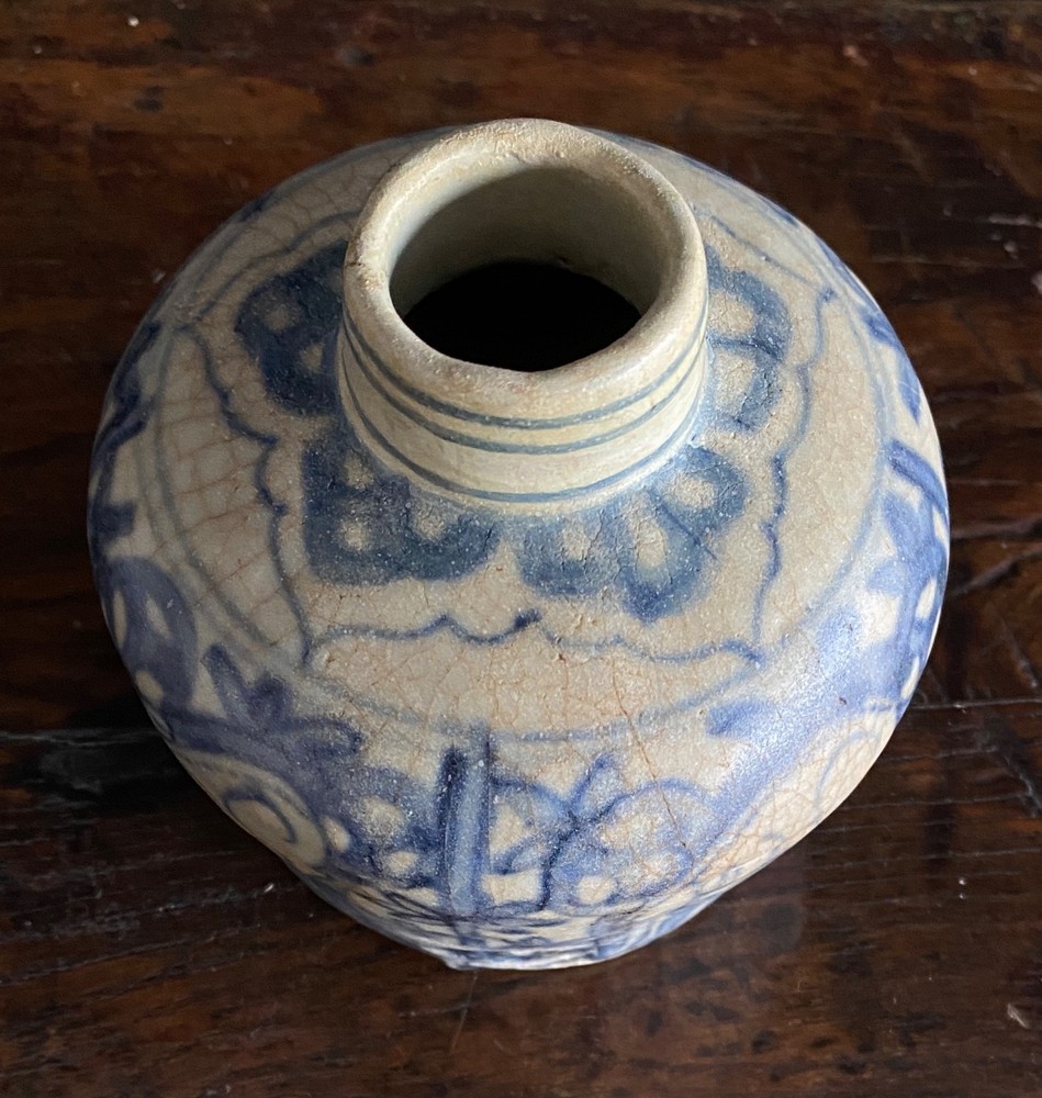 Early Circa 1400Ming Blue Decorated Pot