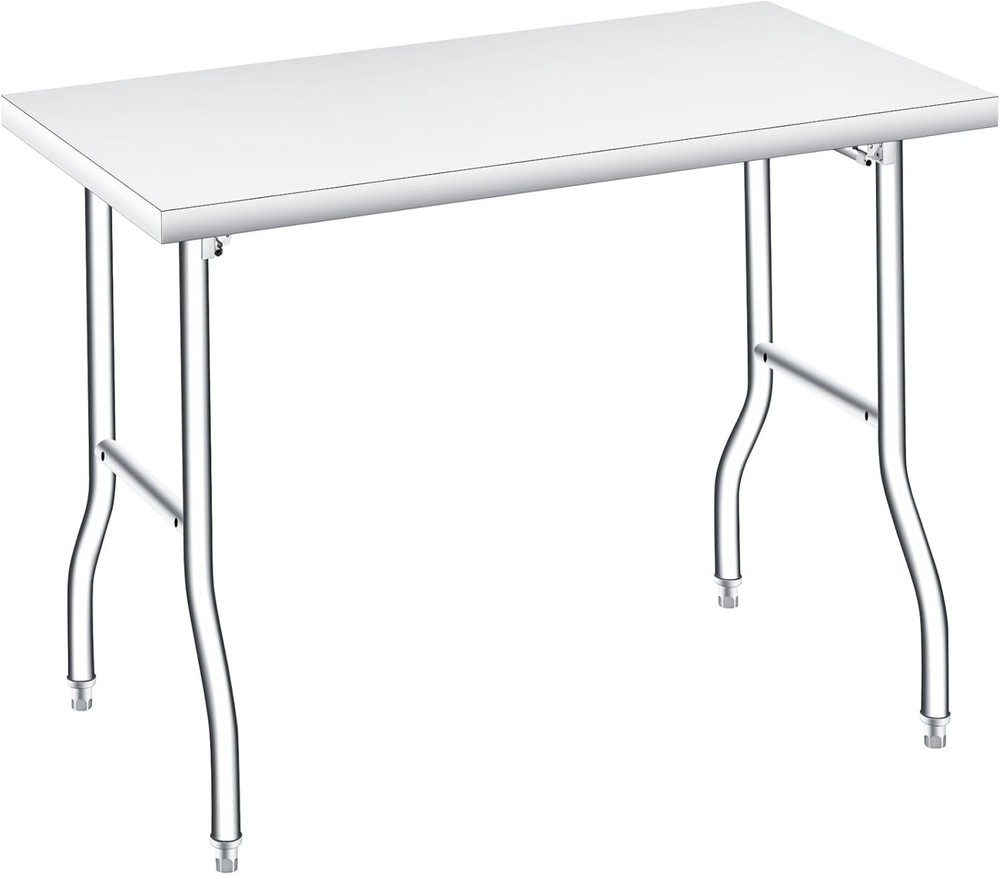 Foldable Stainless Steel Commercial Work Table Undershelf for Kitchen & Garage