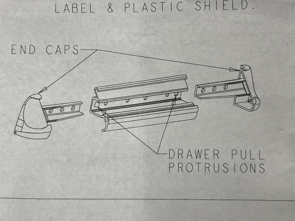 WHITE Vidmar Drawer Pull End Cap Caps Endcaps Stanley Left Right Plastic Pair
