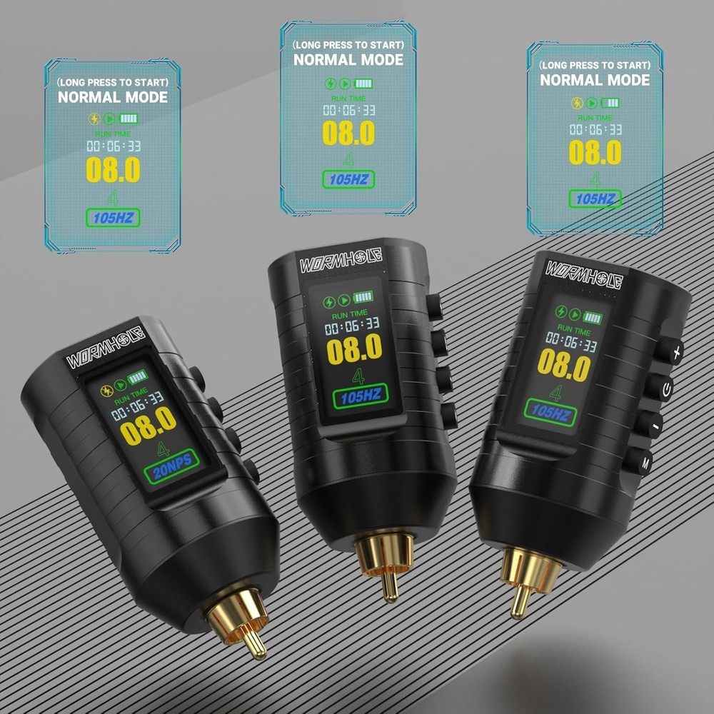 Wireless Tattoo Practice Gun Kit with 1,800mAh Battery LED Digital Display, 2...