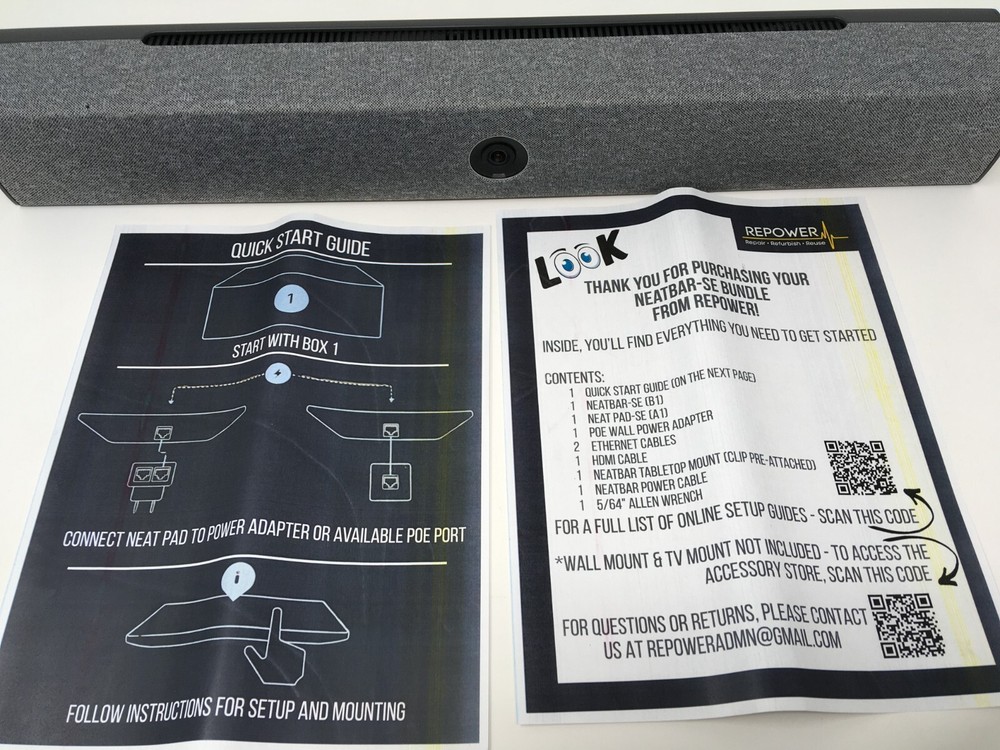 Neat Neatbar-SE B1 Conferencing Bar + Neatpad-SE A1 Touch Panel