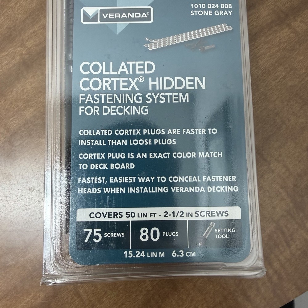 Collated Cortex Hidden Fastening System for Decking 2-1/2 In. Stone Gray 2 pack