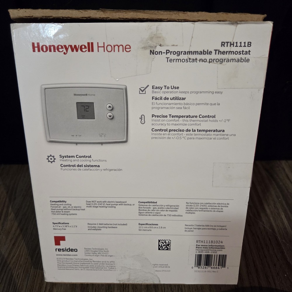 Honeywell Home RTH111B Non-Programmable Thermostat.