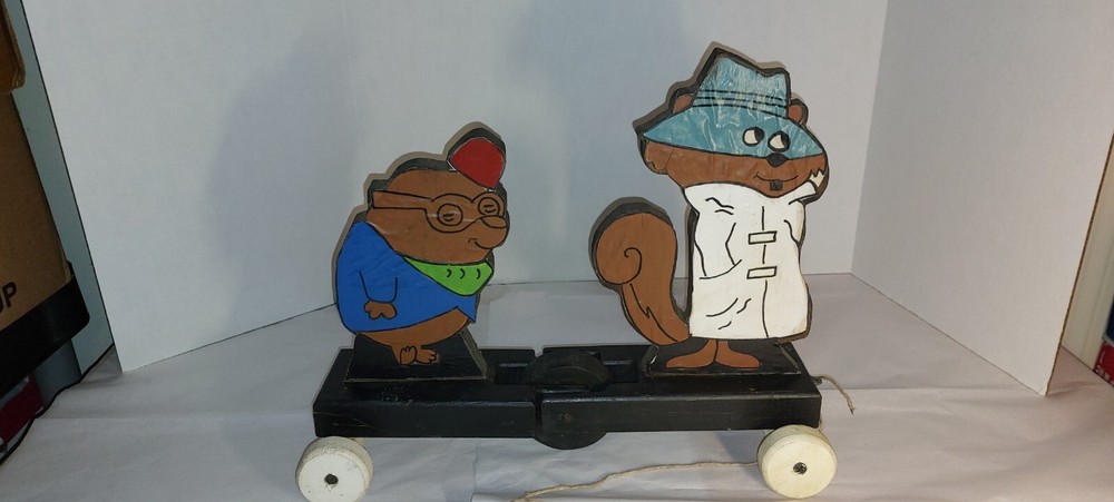 Secret Squirrel and Morocco Mole vintage pull toy foreign maker nice complete