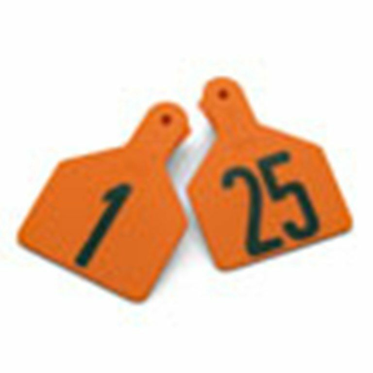 Z Tags Calf Ear Tags Orange Numbered #1-25 25 Count Easy Application
