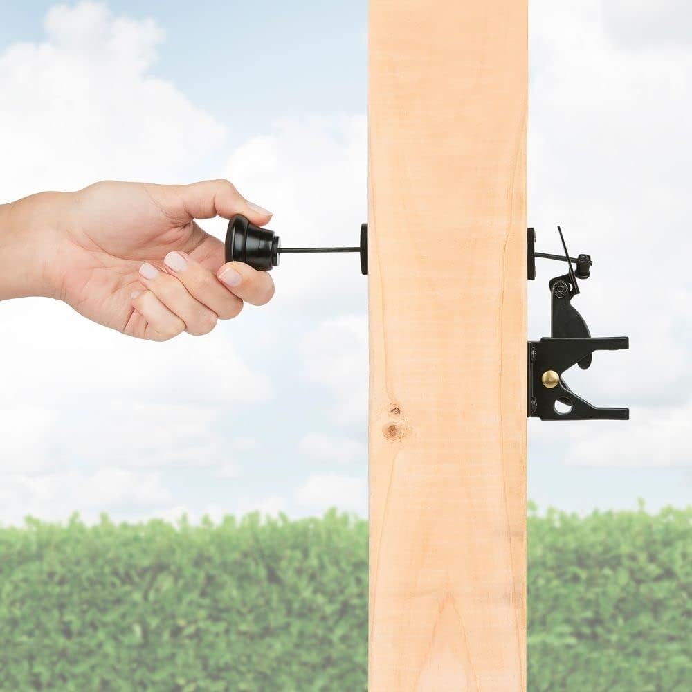 Gate Latch Cable Pull N109-070 by National Hardware in Black