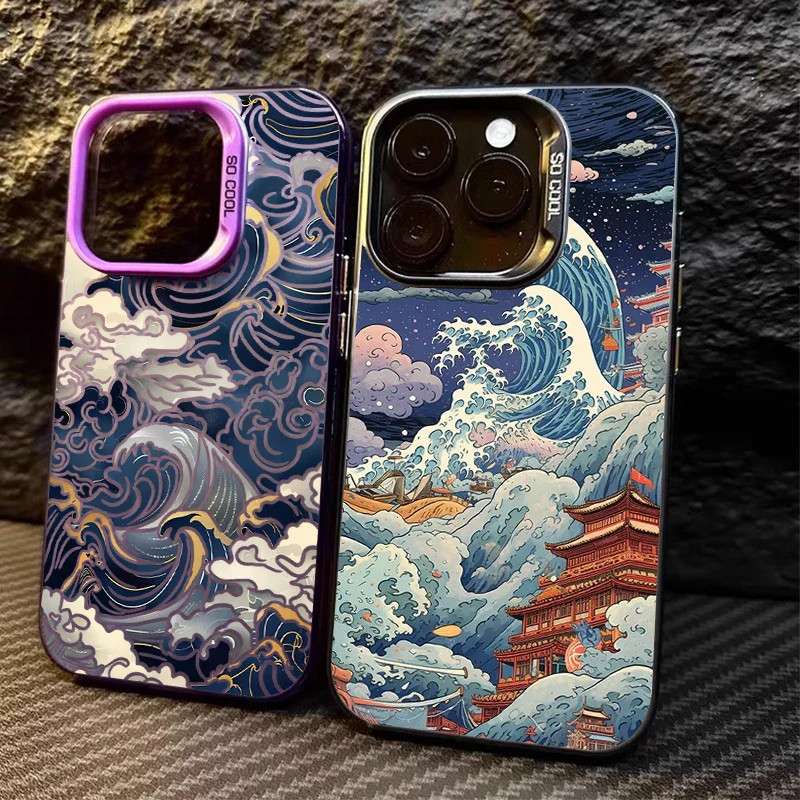 Ukiyo-e Ocean Waves Creative Case for IPhone 17 16 15 14 13 12 11 Pro Max Plus