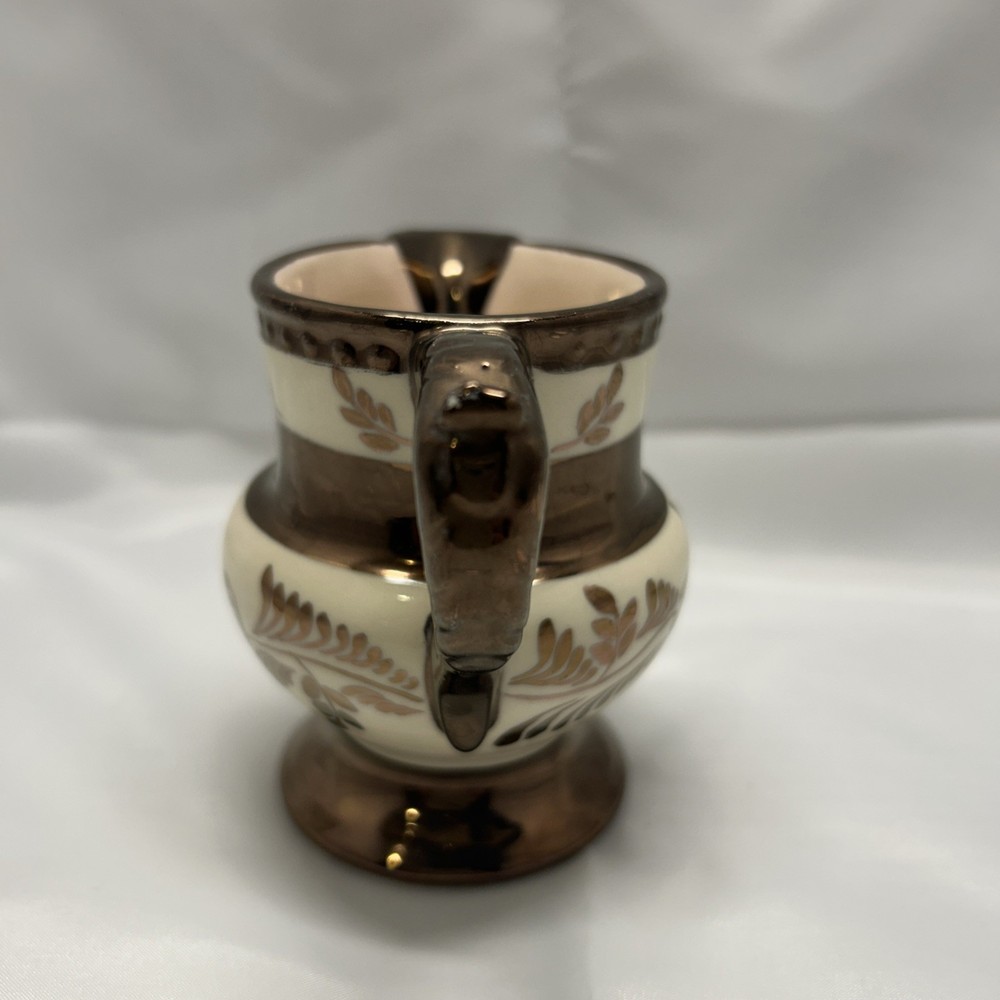 Le Noir Lusterware Handpainted 4" Lusterware Pitcher Dark Copper