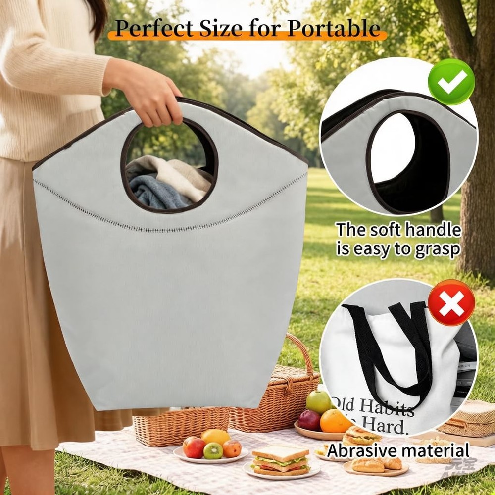 46L Foldable Storage Hamper Bag with Soft Padded Handle, Multi-Purpose Oxford...