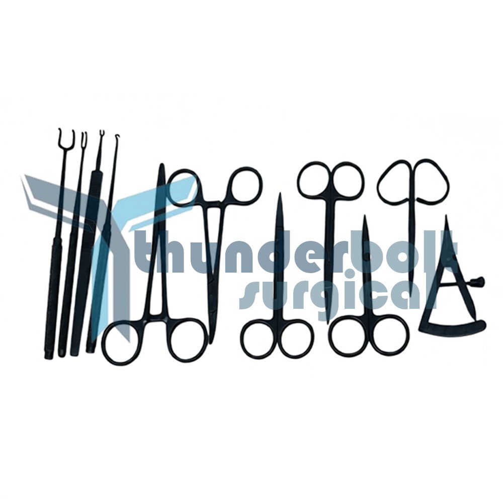Blepharoplasty Instruments Set - Black | Plastic & Eye Surgery Kit with Box