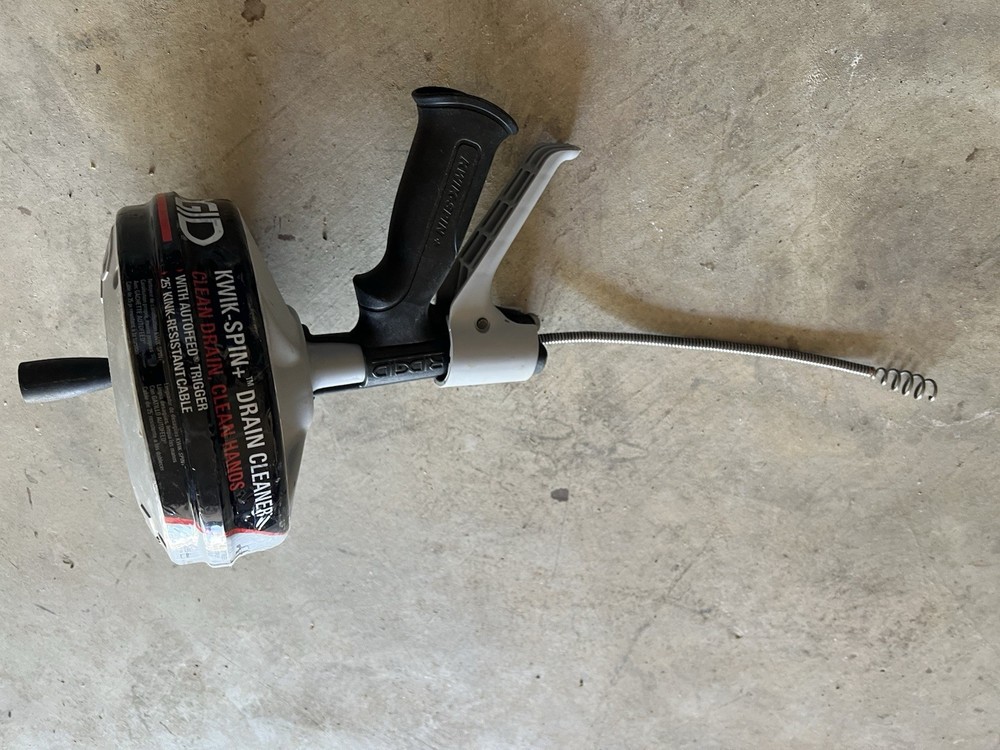 RIDGID Kwik-Spin+ Drain Auger 25 ft No Core Cable Hand Tool