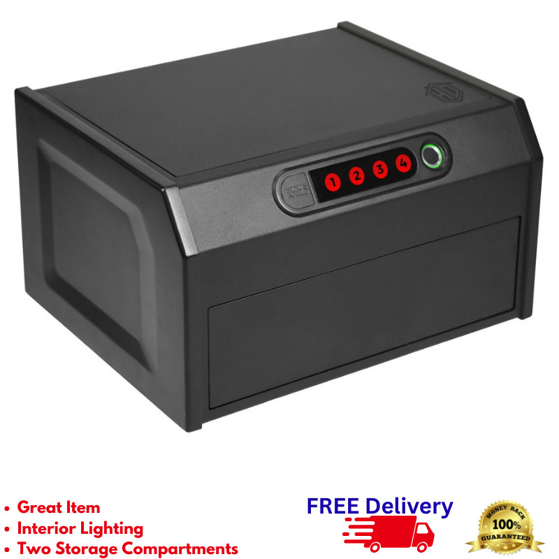 Biometric Quick Access Security Vault Dual Compartment Home Safe Electronic Lock