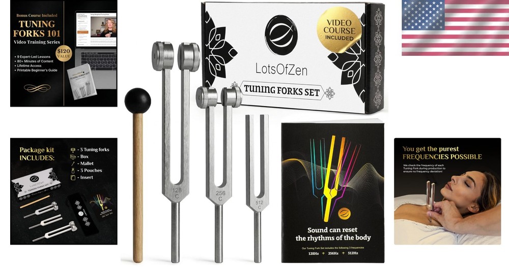 Healing Tuning Fork Set - Yoga Meditation Accessories