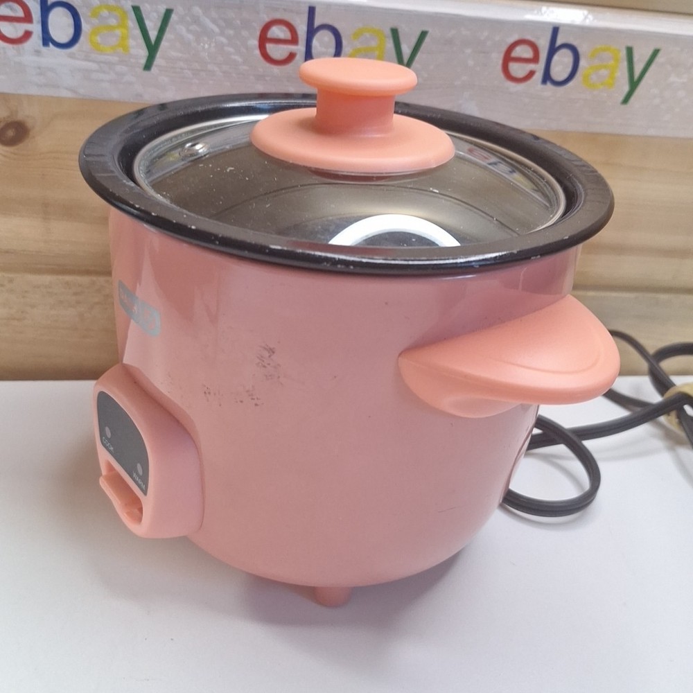 TESTED -DASH Pink Mini Rice Cooker Steamer Removable Nonstick Pot Warm Function