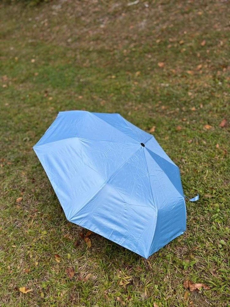 Full Automatic Three-Fold Umbrella – Windproof, Waterproof, Compact Sky Blue