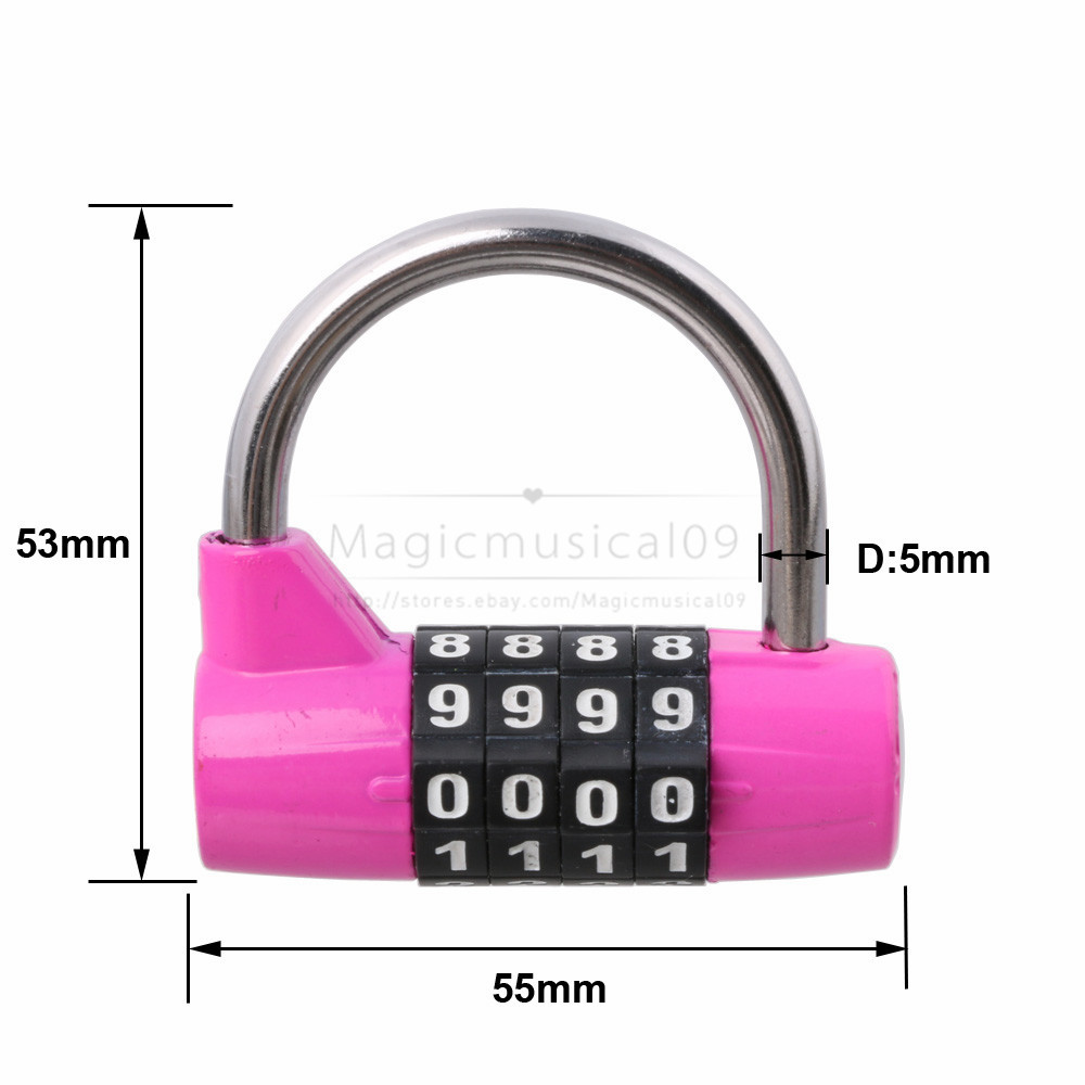 4 Digit Number Secure Combination Lock Password Gym Padlock