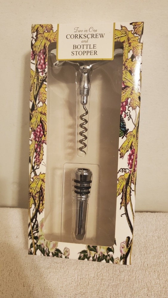 Two in One Corkscrew and Bottle Stopper