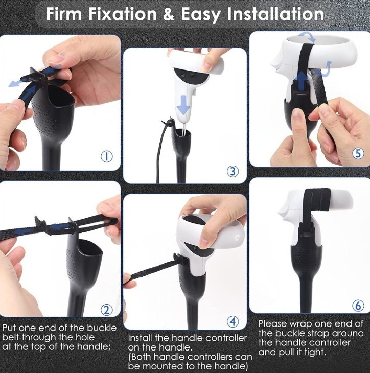 YOGES VR blue/black golf handle adapter for Meta Quest 2/Oculus