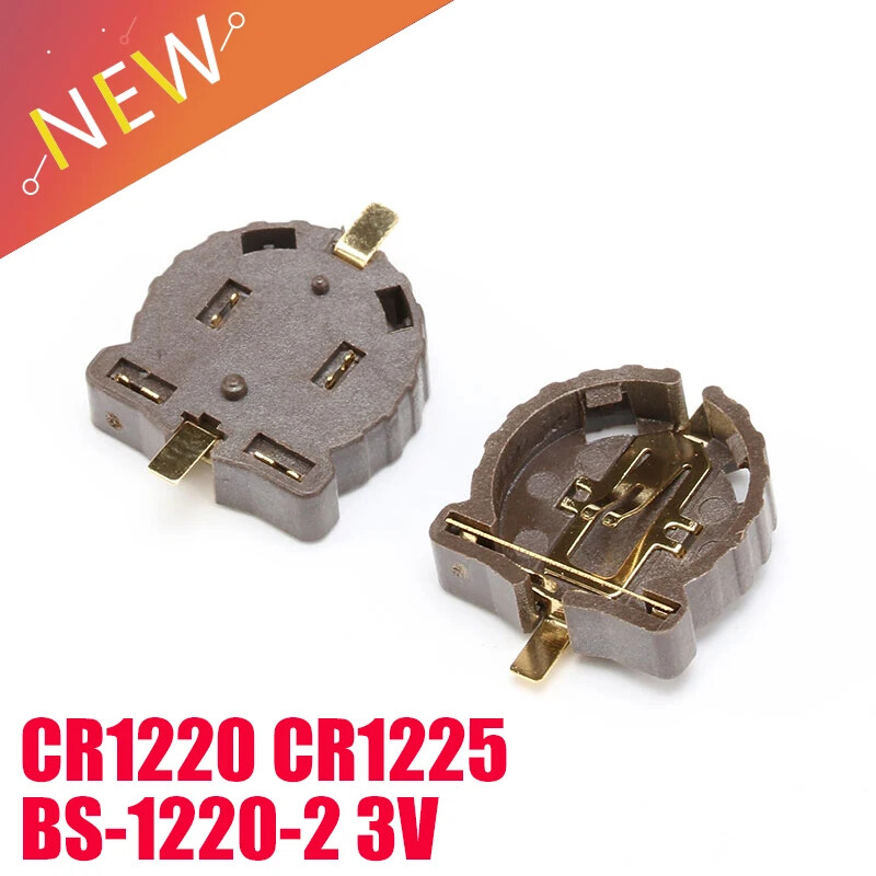 10PCS CR1220/1225 Battery Socket Holder SMD Mount 3V Cell Case