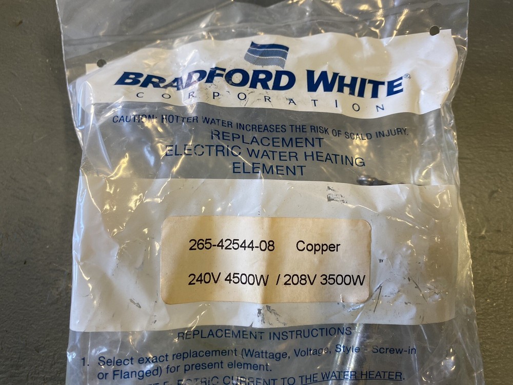 BRADFORD Replacement Electric Water Heating Element 265-42544-08