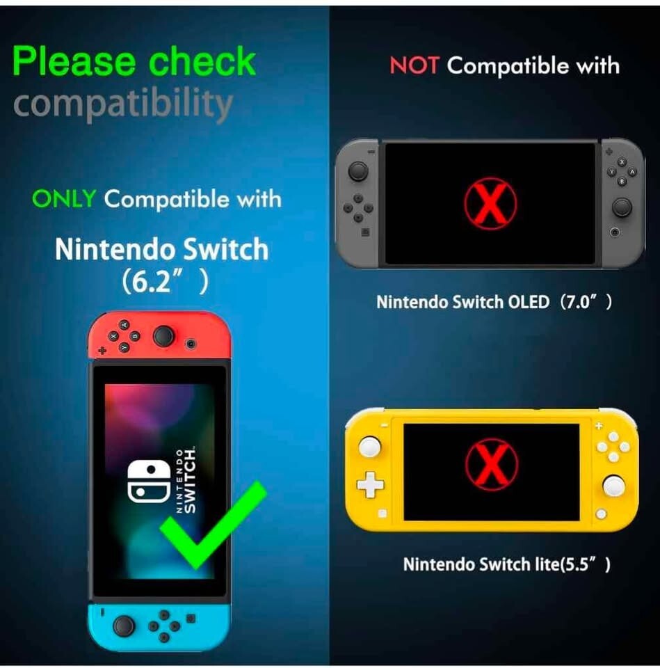 4 Pack Screen Protector for Nintendo Switch 2017 with 2 Pack Controller Cover