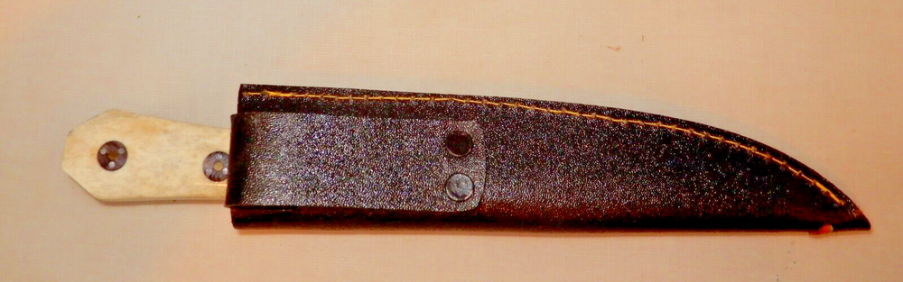 Custom Knife 9 1/2" Long, Damascus Steel, Bone Handle, Hefty - full tang " HB "